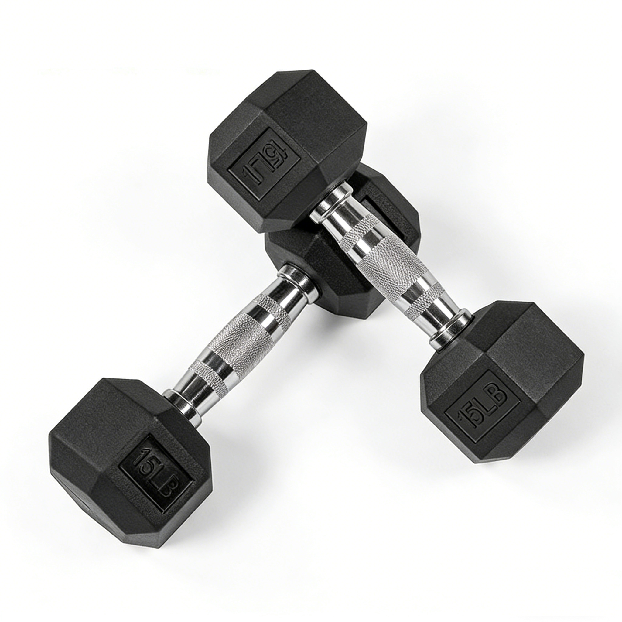 Basics Rubber Hex Dumbbell Hand Weight
